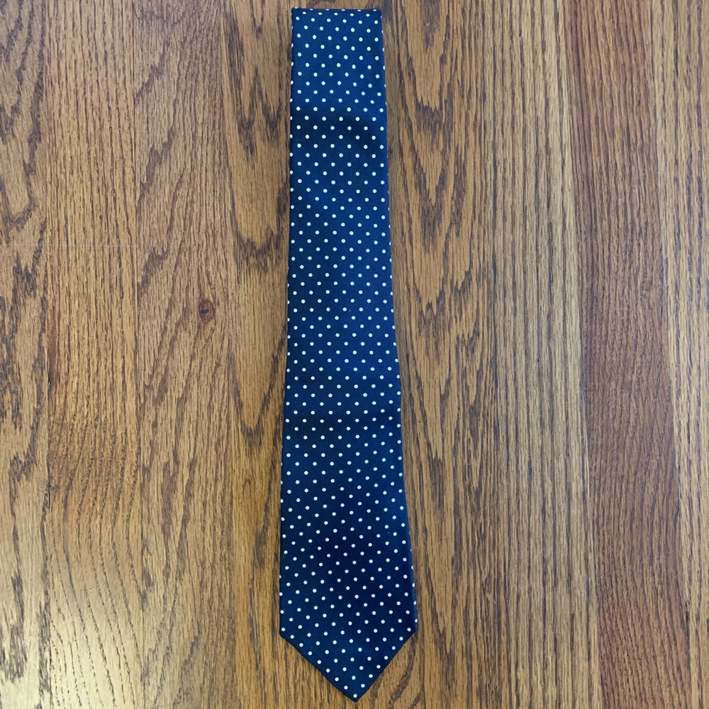 Vintage Brooks Brother Navy Polka Dot Silk Tie